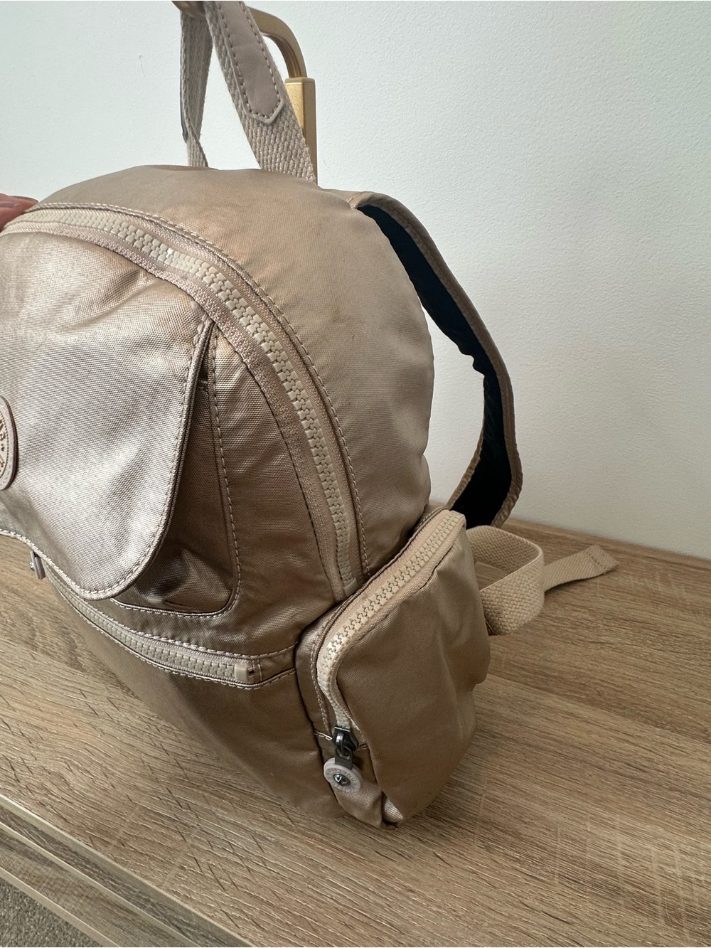 Kipling Gold Metallic Backpack - Picture 5 of 10